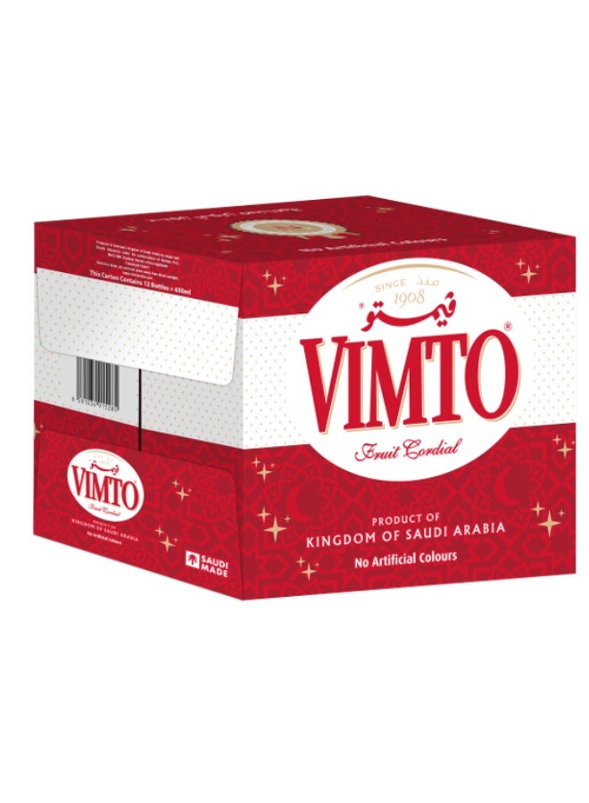 Vimto عصير فواكه 650 مل في زجاجة x 12 عبوة - Image 1